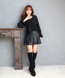 CECIL McBEE | インパンツ付き合皮プリーツスカート(スカート)