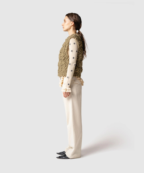 muller of yoshiokubo（ミュラーオブヨシオクボ）の「muller of yoshiokubo ミュラーオブヨシオクボ / BUMPY VEST バンピーベスト / MLF25807（ベスト・レディース・セージグリーン・38）」の3枚目の写真