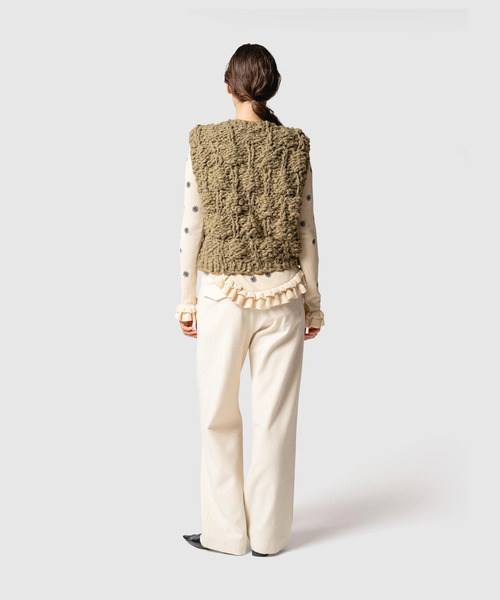 muller of yoshiokubo（ミュラーオブヨシオクボ）の「muller of yoshiokubo ミュラーオブヨシオクボ / BUMPY VEST バンピーベスト / MLF25807（ベスト・レディース・セージグリーン・38）」の4枚目の写真