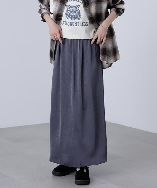 FREE'S MART(フリーズマート)の「◆サテンナローロングスカート(スカート・レディース・ブラウン/ホワイト/ブラック/グレー/ブラウン系その他/ブラック系その他・SMALL/MEDIUM)」の4枚目の写真