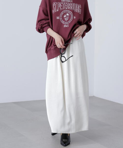 FREE'S MART(フリーズマート)の「◆サテンナローロングスカート(スカート・レディース・ブラウン/ホワイト/ブラック/グレー/ブラウン系その他/ブラック系その他・SMALL/MEDIUM)」の2枚目の写真