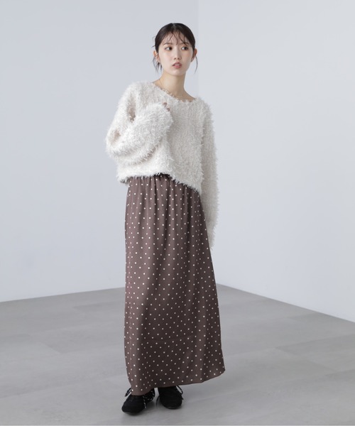 FREE'S MART(フリーズマート)の「◆サテンナローロングスカート(スカート・レディース・ブラウン/ホワイト/ブラック/グレー/ブラウン系その他/ブラック系その他・SMALL/MEDIUM)」の11枚目の写真