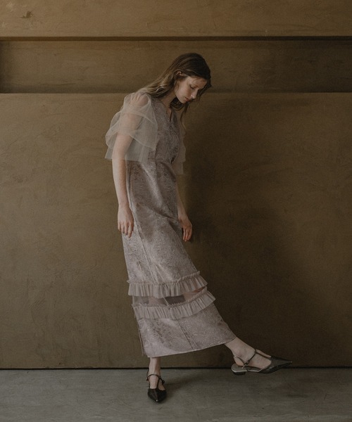 et.UNiVER(エトユニベール)の「Sheer allure dress(ドレス・レディース・ブラウン/ピンクベージュ/グレー・SMALL/MEDIUM/LARGE)」の20枚目の写真