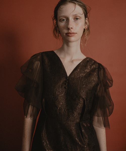 値下げet.UNiVER エトユニベール　オケージョンドレス et.UNiVER ドレス Frill sleeve dress : ZOZOTOWN Yahoo!店