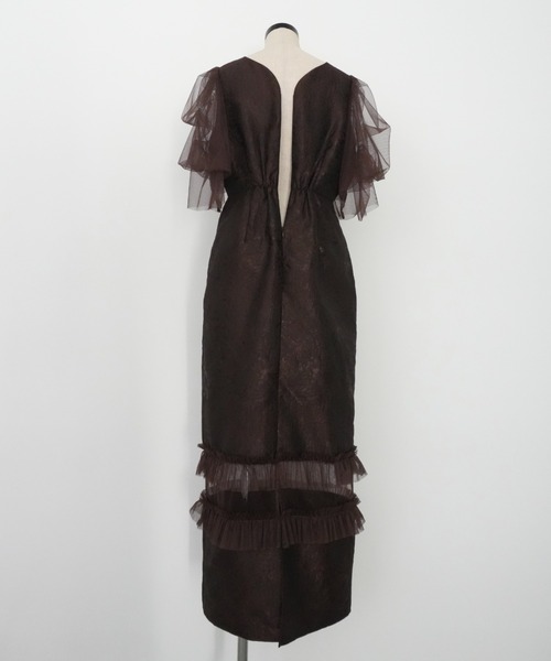 値下げet.UNiVER エトユニベール　オケージョンドレス et.UNiVER ドレス Frill sleeve dress : ZOZOTOWN Yahoo!店