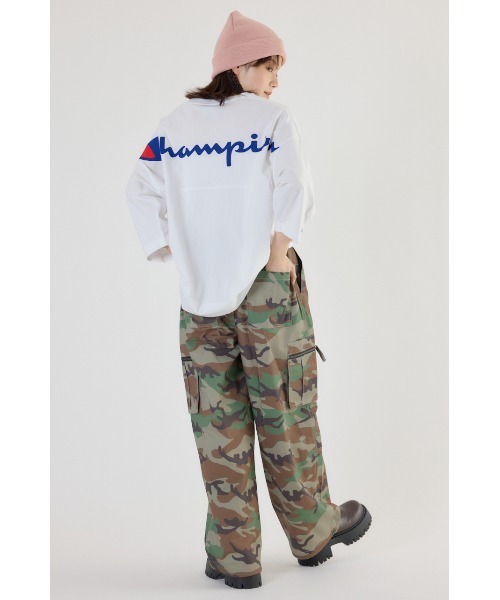 RODEO CROWNS WIDE BOWL(ロデオクラウンズワイドボウル)の「POCKET ZIP CARGOパンツ(カーゴパンツ・レディース・ブラック/ブラウン系その他/カーキ/カモフラージュ・FREE)」の10枚目の写真