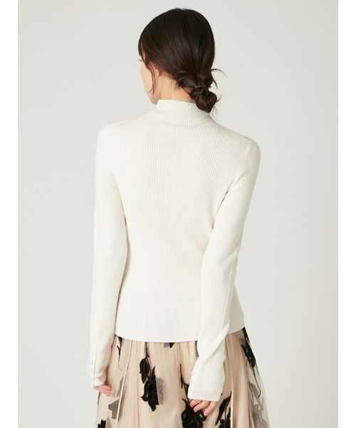 FRAY I.D（フレイアイディー）の「ウールアクリルセミシアーリブニット（ニット/セーター・レディース・マスタード/ホワイト/ブラウン/チャコールグレー・F）」の7枚目の写真