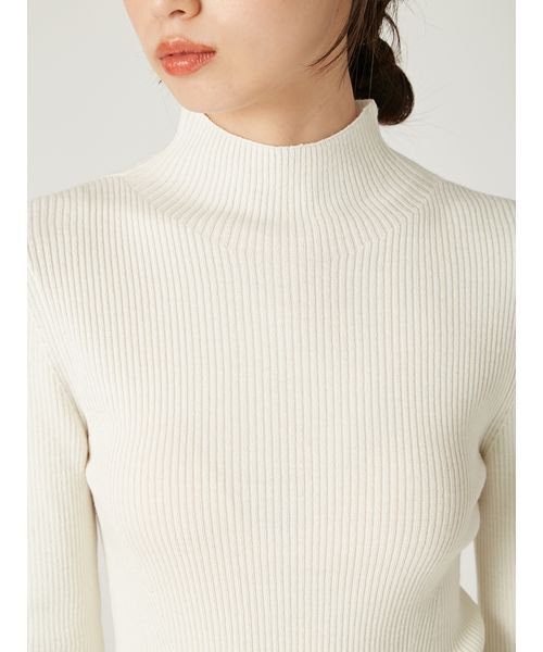 FRAY I.D（フレイアイディー）の「ウールアクリルセミシアーリブニット（ニット/セーター・レディース・マスタード/ホワイト/ブラウン/チャコールグレー・F）」の9枚目の写真