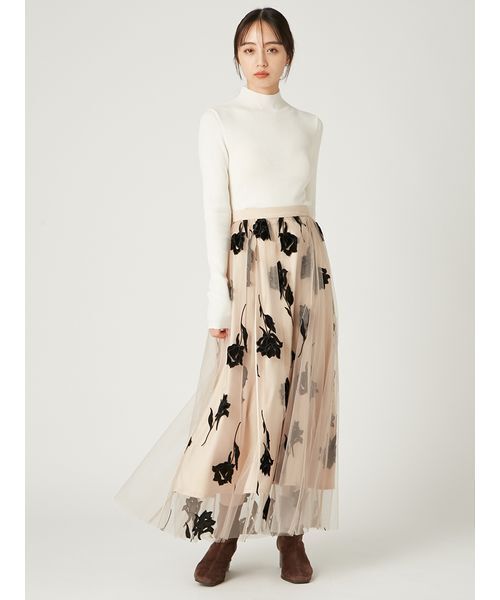 FRAY I.D（フレイアイディー）の「ウールアクリルセミシアーリブニット（ニット/セーター・レディース・マスタード/ホワイト/ブラウン/チャコールグレー・F）」の12枚目の写真