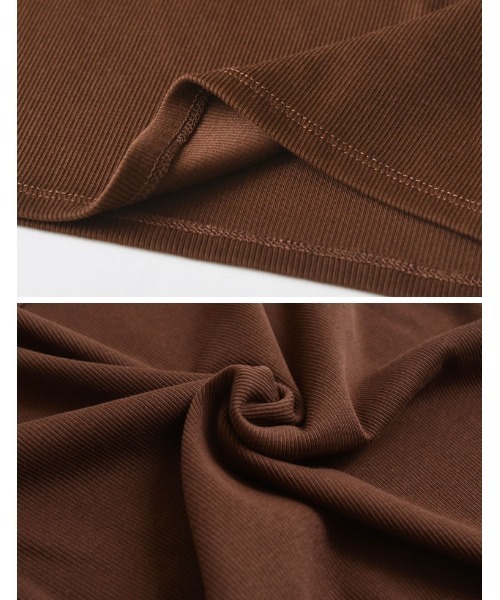 Re:EDIT（リエディ）の「[2025AW COLLECTION][汗じみ防止][UVカット]リブカットソーアシンメトリーネックデザイントップス（Tシャツ/カットソー・レディース・ブラック/チャコールグレー/ホワイト/ブラウン・MEDIUM/LARGE）」の21枚目の写真