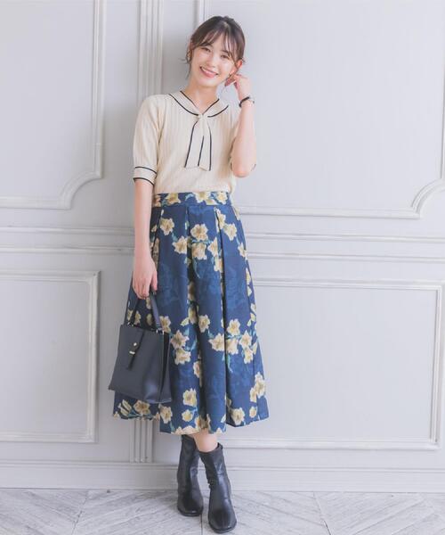 ITS'DEMO（イッツデモ）の「【手洗い可】配色ボウタイニット（ニット/セーター・レディース・ベビーピンク/アイボリー/ブラック/ダークブラウン・00）」の20枚目の写真