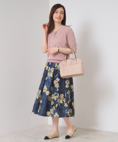 ITS'DEMO（イッツデモ）の「【手洗い可】配色ボウタイニット（ニット/セーター・レディース・ベビーピンク/アイボリー/ブラック/ダークブラウン・00）」の11枚目の写真