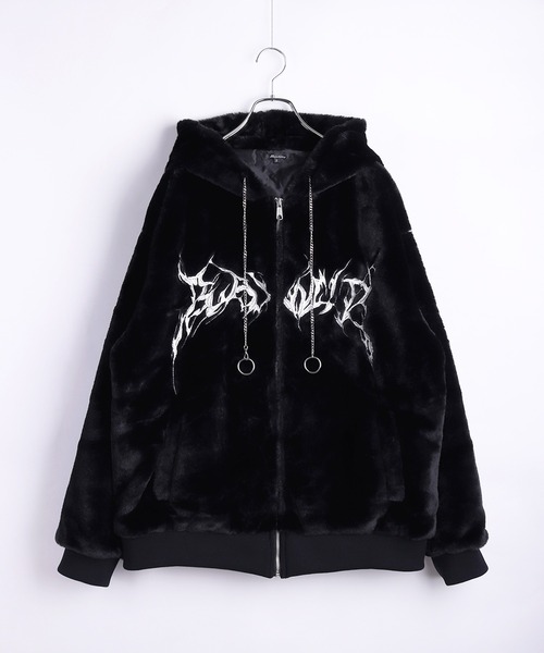 セール】角耳フード付き トライバル刺繍 ファーパーカー（パーカー