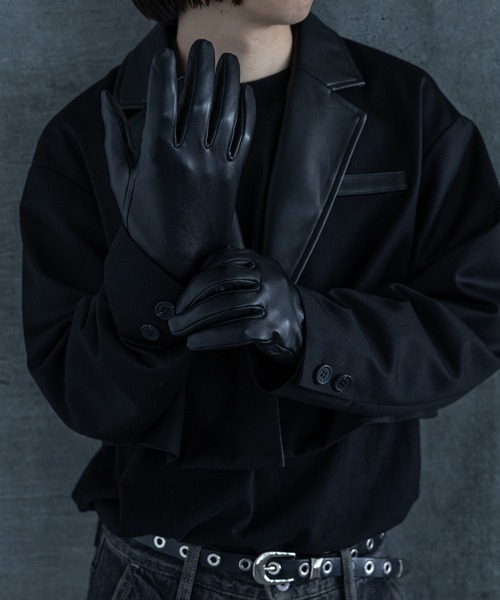 HARE（ハレ）の「レザーグローブ(HARE)（手袋・メンズ・ブラック・FREE）」の2枚目の写真