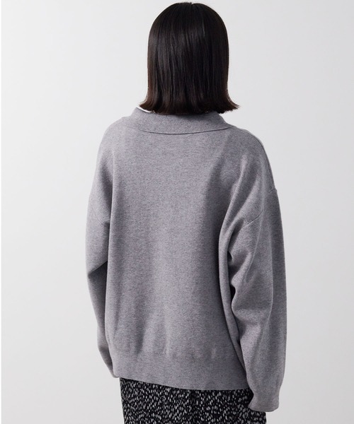 anyfee（エニフィー）の「【anyfee/大きいサイズ】ポロスキッパーニットプルオーバー《セットアップ対応》◆新色追加◆（ニット/セーター・レディース・サックスブルー/オフホワイト/ブラック/ピンク/杢グレー・LL/3L/4L/5L）」の7枚目の写真