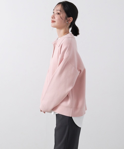 anyfee（エニフィー）の「【anyfee/大きいサイズ】ポロスキッパーニットプルオーバー《セットアップ対応》◆新色追加◆（ニット/セーター・レディース・サックスブルー/オフホワイト/ブラック/ピンク/杢グレー・LL/3L/4L/5L）」の22枚目の写真