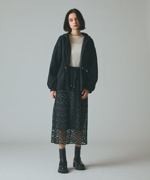 GRACE CLASS（グレースクラス）の「ロゴドロストフーディ（パーカー・レディース・ブラック/カーキ・36）」の3枚目の写真