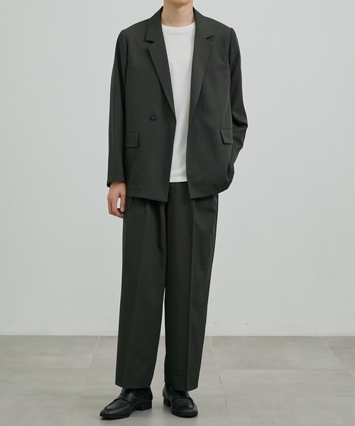 UNITED TOKYO（ユナイテッドトウキョウ）の「TECHNO WOOL 2タックイージーパンツ（その他パンツ・メンズ・ブラック/ダークグレー/オリーブ・1/2）」の4枚目の写真