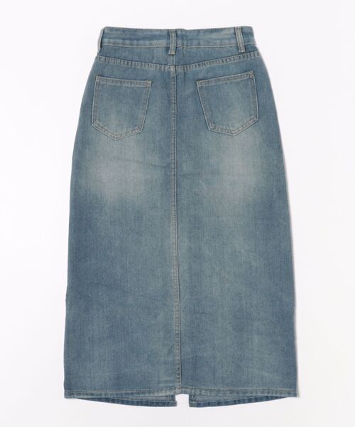 almo(アルモ)の「スリットロング丈デニムスカート(LEY)(デニムスカート・レディース・ブルー・MEDIUM/LARGE/X-LARGE)」の5枚目の写真