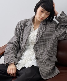 【NOGLE/ノグル】ウールミックスチェックオーバージャケット
