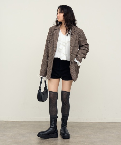 NOGLE（ノグル）の「【NOGLE/ノグル】ウールミックスチェックオーバージャケット（テーラードジャケット・レディース・ブラウン系その他2/ブラウン系その他・FREE）」の22枚目の写真