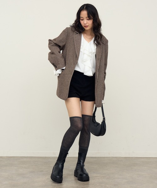 NOGLE（ノグル）の「【NOGLE/ノグル】ウールミックスチェックオーバージャケット（テーラードジャケット・レディース・ブラウン系その他2/ブラウン系その他・FREE）」の18枚目の写真