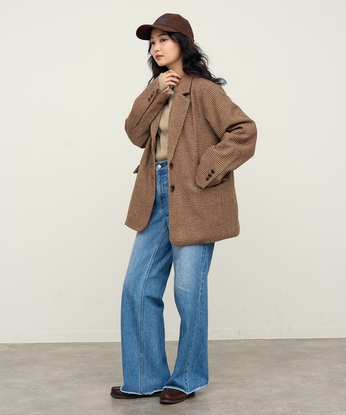 NOGLE（ノグル）の「【NOGLE/ノグル】ウールミックスチェックオーバージャケット（テーラードジャケット・レディース・ブラウン系その他2/ブラウン系その他・FREE）」の11枚目の写真