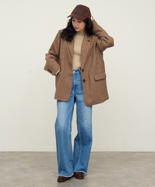 NOGLE（ノグル）の「【NOGLE/ノグル】ウールミックスチェックオーバージャケット（テーラードジャケット・レディース・ブラウン系その他2/ブラウン系その他・FREE）」の10枚目の写真