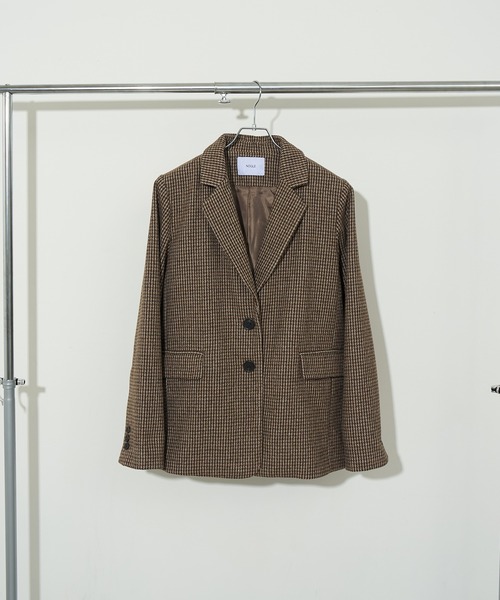 NOGLE/ノグル】ウールミックスチェックオーバージャケット（テーラード