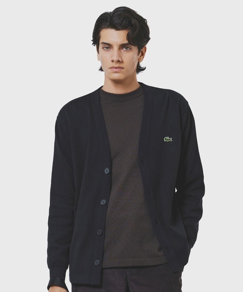 LACOSTE(ラコステ)の「ヘビーウェイトシングルジャージカーディガン(カーディガン/ボレロ・メンズ・オフホワイト/ブラック/オリーブ・2/3/4/5)」の3枚目の写真
