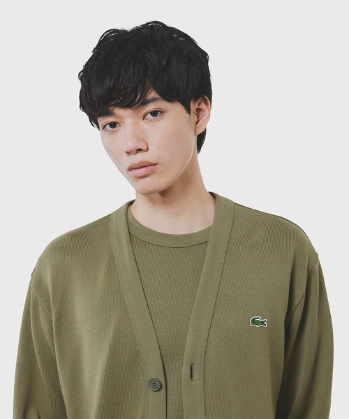 LACOSTE(ラコステ)の「ヘビーウェイトシングルジャージカーディガン(カーディガン/ボレロ・メンズ・オフホワイト/ブラック/オリーブ・2/3/4/5)」の6枚目の写真