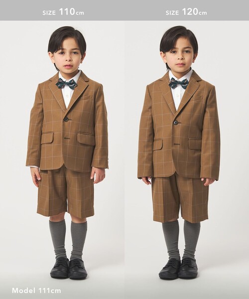 ウィンドペン チェック ショートパンツ / キッズ 110cm-130cm（スーツ