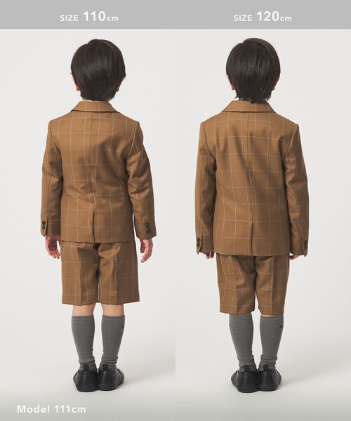 green label relaxing（グリーンレーベルリラクシング）の「ウィンドペン チェック ショートパンツ / キッズ 110cm-130cm（スーツパンツ・キッズ・ブラウン・130cm/120cm/110cm）」の7枚目の写真
