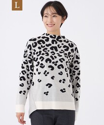 【L】【カタログ掲載】【ウォッシャブル】パンサーグラデーションニットソー