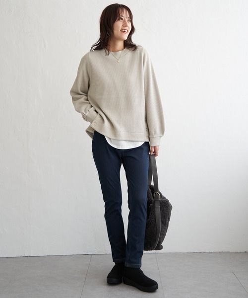ikka(イッカ)の「ラメワッフル裾リングドットプルオーバー(Tシャツ/カットソー・レディース・ブラック/ベージュ/ブラウン系その他・M/L/S)」の10枚目の写真