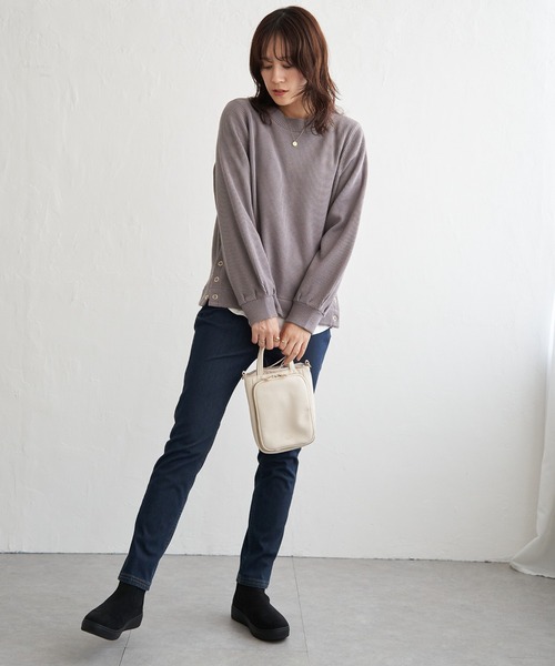 ikka(イッカ)の「ラメワッフル裾リングドットプルオーバー(Tシャツ/カットソー・レディース・ブラック/ベージュ/ブラウン系その他・M/L/S)」の7枚目の写真