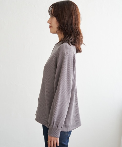 ikka(イッカ)の「ラメワッフル裾リングドットプルオーバー(Tシャツ/カットソー・レディース・ブラック/ベージュ/ブラウン系その他・M/L/S)」の13枚目の写真