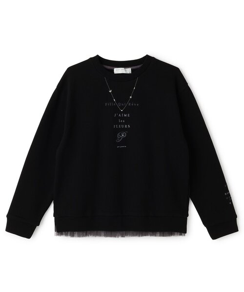 ネックレスロゴトップス（スウェット）｜pom ponette junior