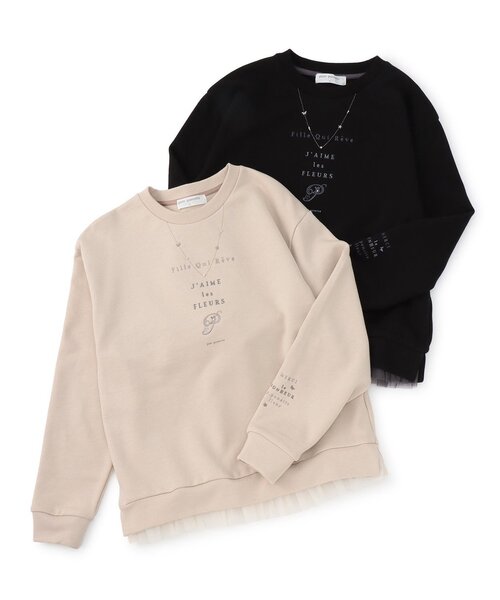ネックレスロゴトップス（スウェット）｜pom ponette junior