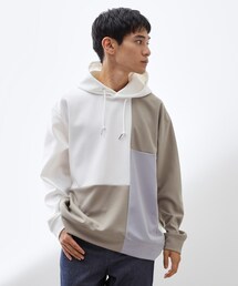 【一枚で着映える】ポンチブロッキングパーカ 洗濯機OK