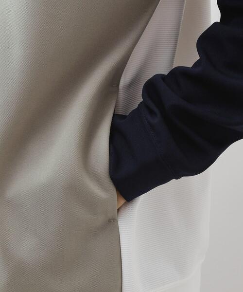 THE SHOP TK （ザ ショップ ティーケー ）の「【一枚で着映える】ポンチブロッキングパーカ 洗濯機OK（パーカー・メンズ・ホワイト系3/ブルー/オフホワイト・04/03/02）」の4枚目の写真