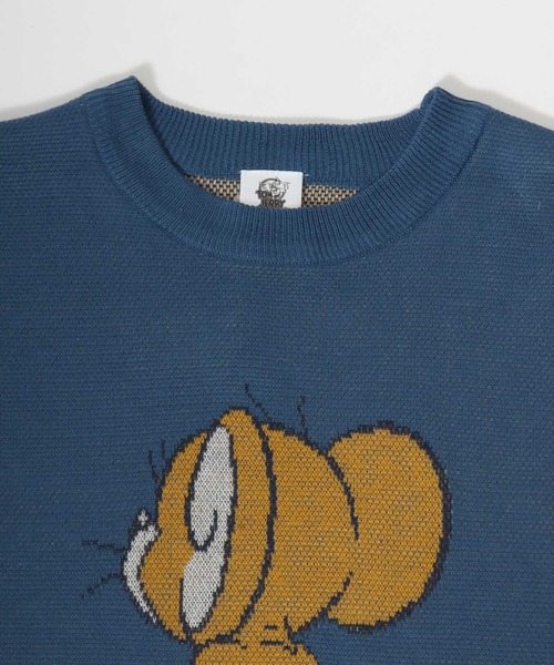 Tom&Jerry(トムアンドジェリー)の「Tom and Jerry/トムとジェリー オーバーサイズ 総柄/袖ライン キャラクター ジャガード刺繍ニット(ニット/セーター・レディース・グレー/ブルー/ベージュ/ネイビー/ワイン/オフホワイト・L/M)」の16枚目の写真