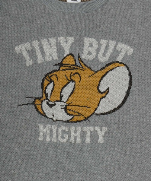 Tom&Jerry(トムアンドジェリー)の「Tom and Jerry/トムとジェリー オーバーサイズ 総柄/袖ライン キャラクター ジャガード刺繍ニット(ニット/セーター・レディース・グレー/ブルー/ベージュ/ネイビー/ワイン/オフホワイト・L/M)」の21枚目の写真