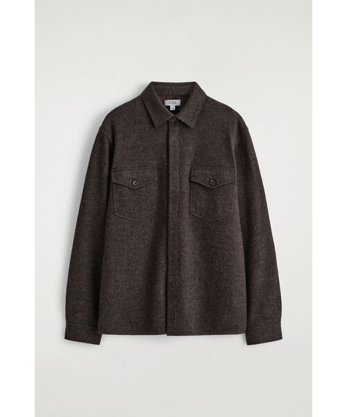 COS オーバーサイズ ボイルウールジャケット BOILED-WOOL ZIPPED JACKET ボイルドウールジップジャケット ネイビー