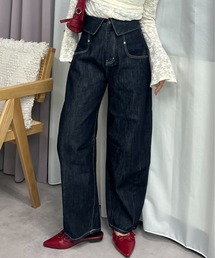 ZOZOMARKET | ZOZOMARKET by tomoka - 折り返しウエストカーブデニムパンツ(デニムパンツ)