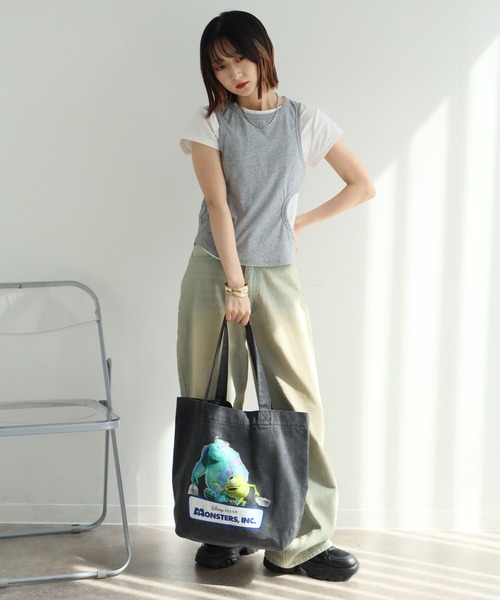 ディズニー　イースター　ワンダーランド　トートバッグ ショッピングバッグ セール】ヴィンテージライク アソートデザイン ピグメント加工 トート