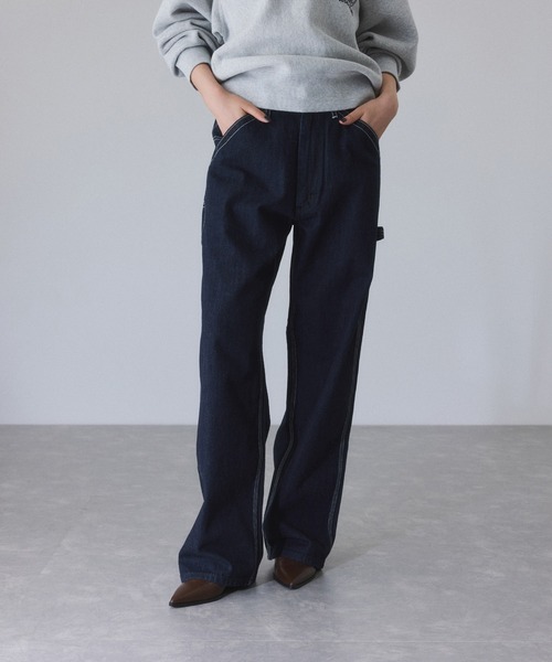 Lee(リー)の「【Lee for ADAM ET ROPE'】別注ペインターパンツ(デニムパンツ・レディース・ネイビー・X-SMALL/S/M)」の5枚目の写真