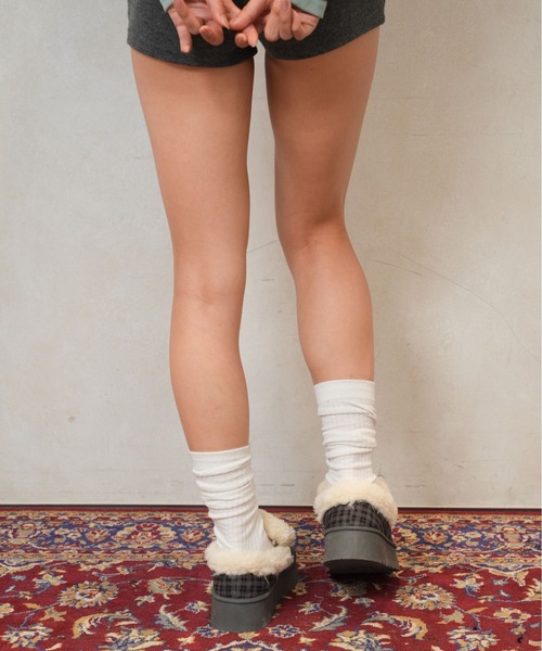sedacle girl(セダクルガール)の「バックルムートンブーツ(ブーツ・レディース・ブラック/グレー/キャメル/チェック・SMALL/MEDIUM/LARGE)」の17枚目の写真