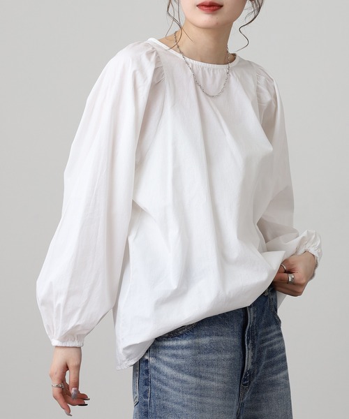 OMNES(オムネス)の「製品洗いコットンブロードボリューム袖ブラウス(シャツ/ブラウス・レディース・ブルー系その他/ライトグレー/ホワイト/ベージュ系その他/グレー系その他/ブラック系その他・FREE)」の18枚目の写真