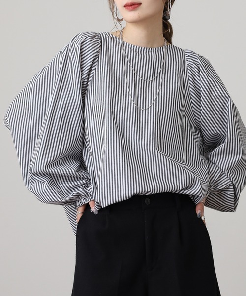 OMNES(オムネス)の「製品洗いコットンブロードボリューム袖ブラウス(シャツ/ブラウス・レディース・ブルー系その他/ライトグレー/ホワイト/ベージュ系その他/グレー系その他/ブラック系その他・FREE)」の21枚目の写真